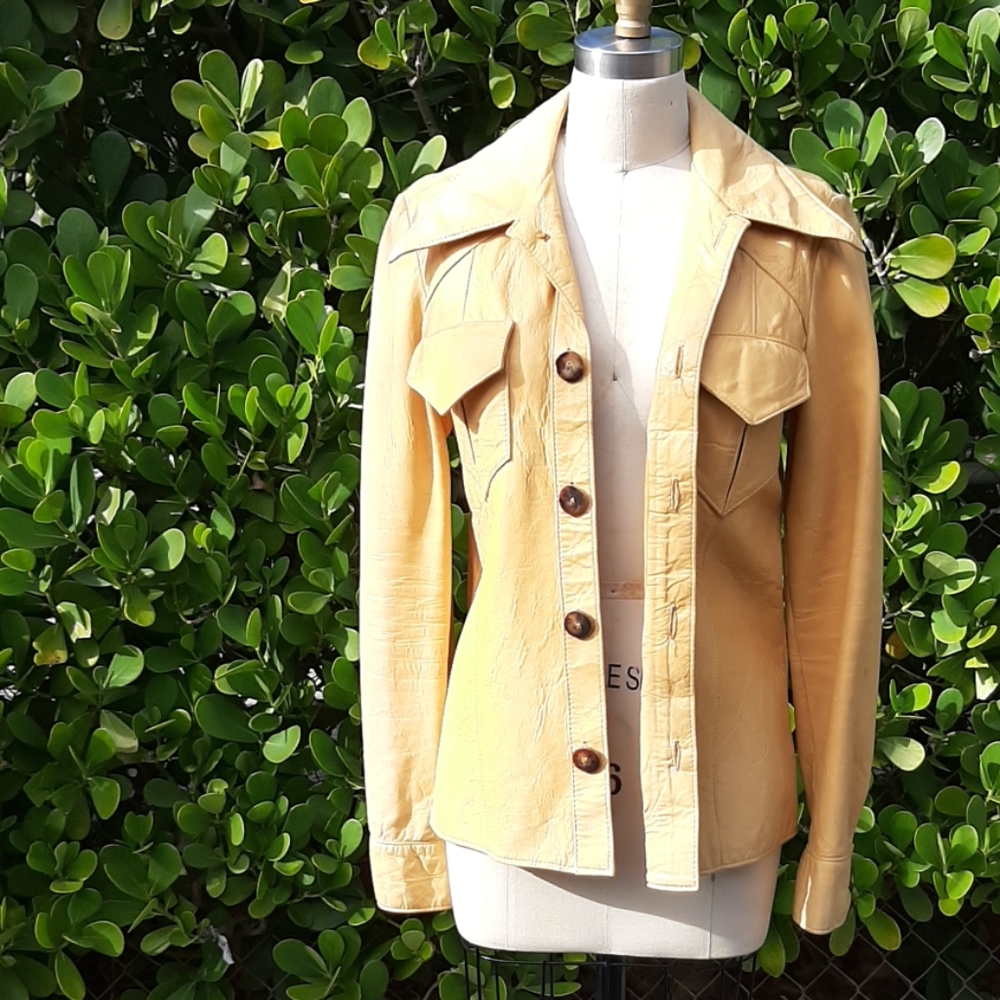 Vintage beautiful tan leather jacket